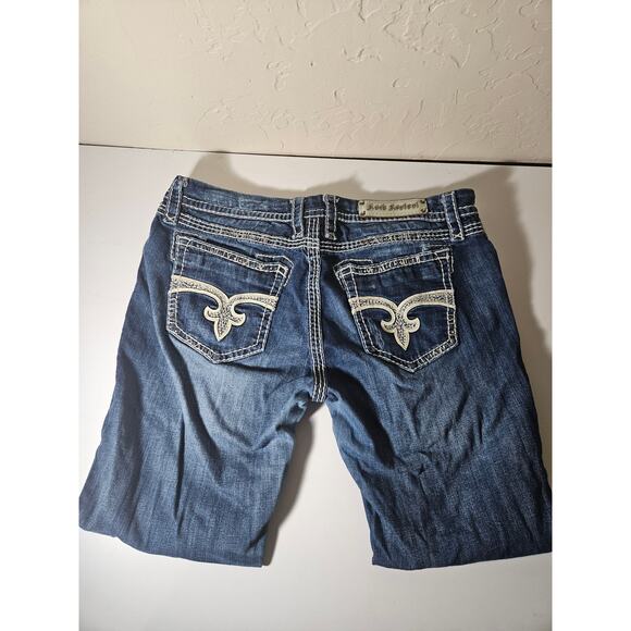 Rock Revival Womens 34 Ella Easy Boot Jeans Distressed Denim Jeans Size 36x28 - Picture 3 of 5